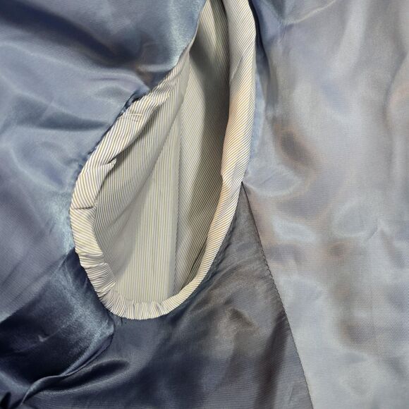 Enzo Tovare Blazer Sport Coat Mens 46R Blue Gray Plaid Wool Two Button Vented - Picture 11 of 16